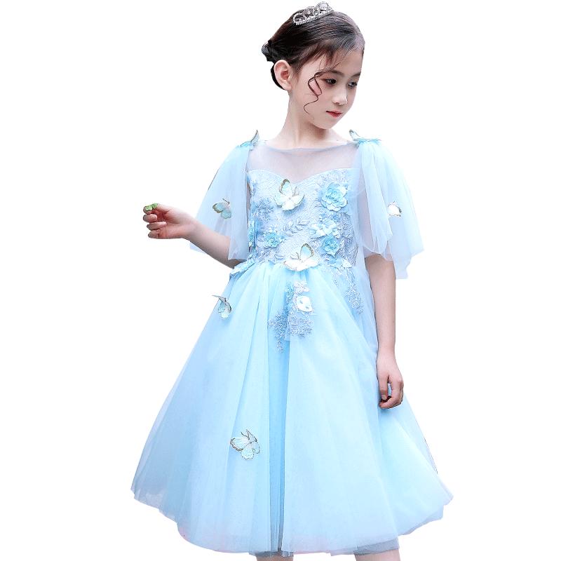 FLOUMI Girls' Sweet Mesh Princess Dress