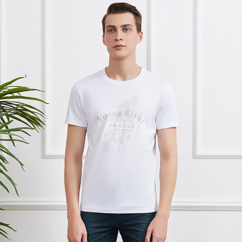 YOUNG RIVER Men s Business Casual Round Neck T-Shirt XXXL