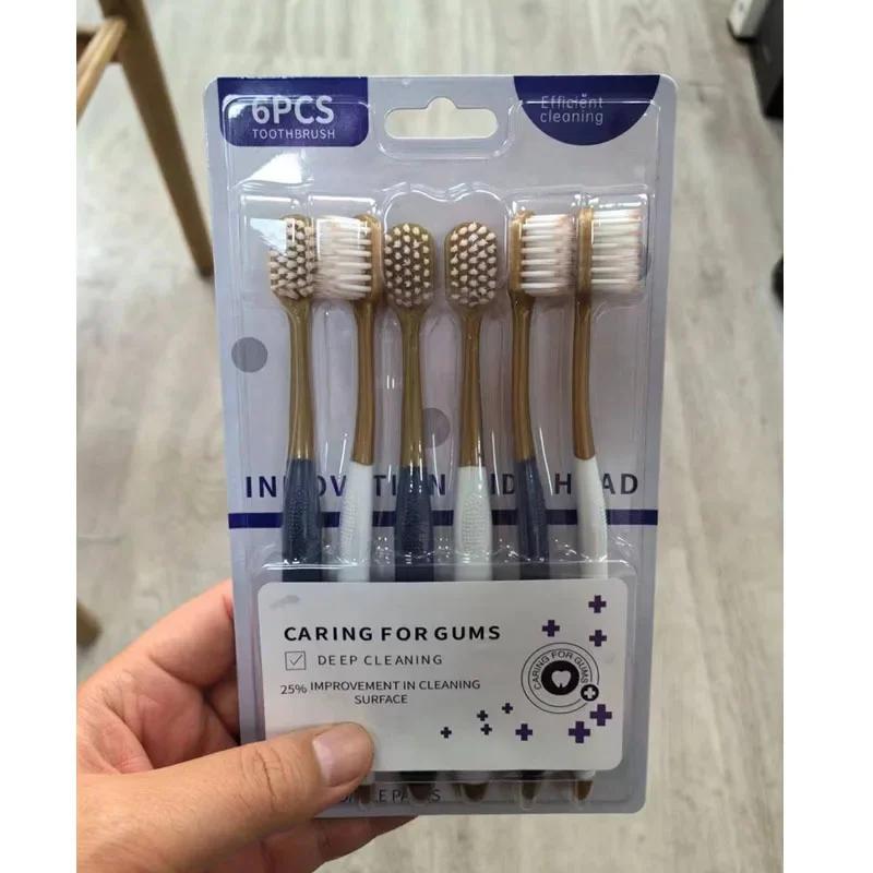 6 Stück/Set Ultraweiche Mikrofaser-Zahnbürste Hochdichte Manuelle Zahnbürste, Sanfte Reinigung und Zahnfleischpflege Heimsets Schweizer Stil Neu