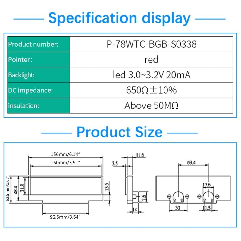 DC500uA DB Pegel VU-Meter Doppelkopf Verstärker Audio-Messgerät mit Hintergrundbeleuchtung Zubehör Audio-Leistungsverstärker Einfache Installation