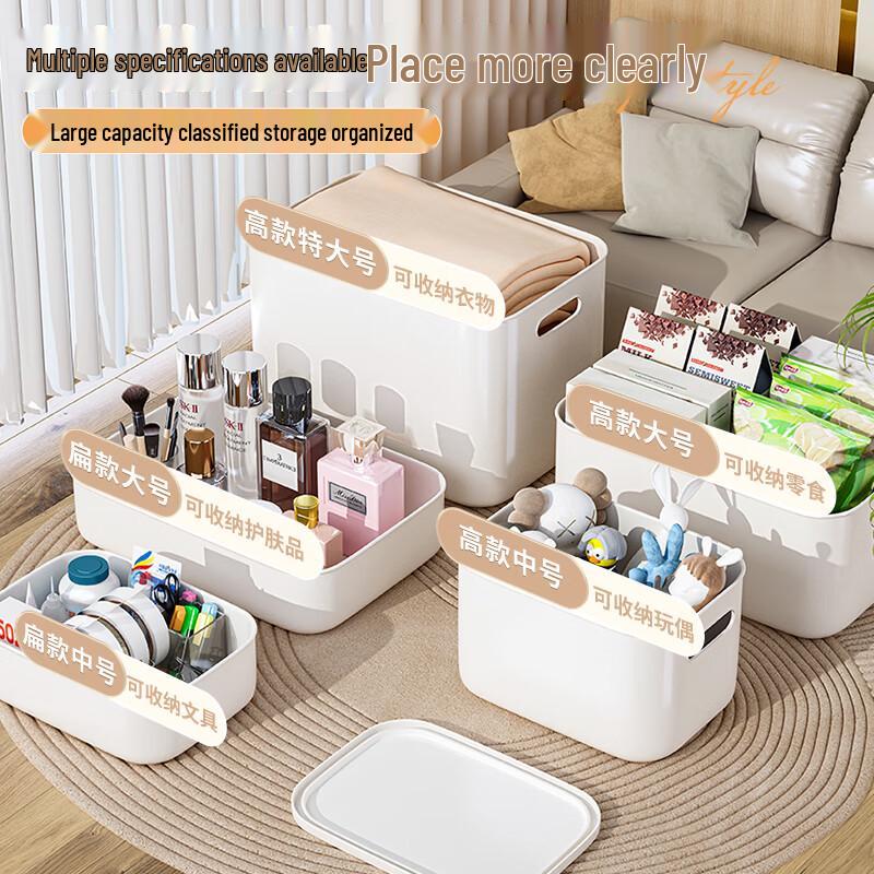 OLA XIANG Plastic Desktop Storage Box with Lid