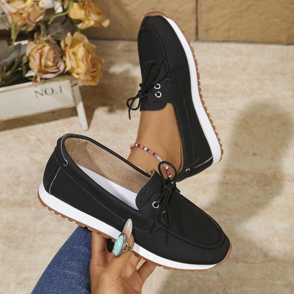 Woman Flats New Lace-up Slip On Sneakers Woman Mesh Light Weight Slip-on Flat Lace-up Shoes Ladies Comfortable Walking Loafers