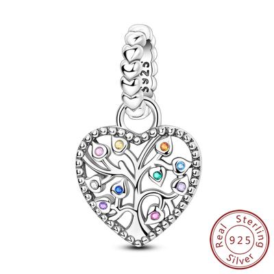 Charm Bead Charms Authentic Copper Colored Zircon Life Tree Pendant Bead Charms Compatible With Bracelets Women Jewellery Diy Fine Gift Accessory