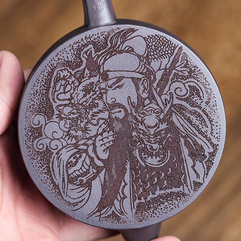 Ceainic Yixing de 170 ml, oală din lut violet cu noroi Tianqing, set de ceai Kung Fu în stil chinezesc, fierbător cadou