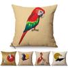 Scarlet Macaw Cartoon Birds Pattern Design Sofa Throw Pillow Case Crane Pelican Phoenix Animal Style Decorative Cushion Cover