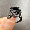 Personality Punk Skull Retro Gothic Style' Black Simple Ring  Rings for Wmen Men Halloween Black Zircon Jewellry