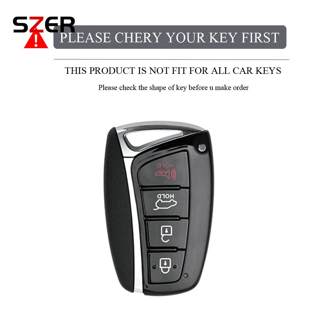 4 Button Tpu Car Key Case Bag Fob Keychain For Hyundai Santa Fe Sport Ix45 Equus Centennial Genesis G80 Grandeur Azera 2013-