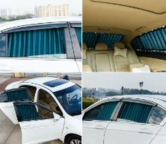 

Aluminum Alloy Hole-Free Single Car Sunshade Sun Protection Interior Trim. 2 Windows (Aluminum Alloy Track) темно-зелений колір