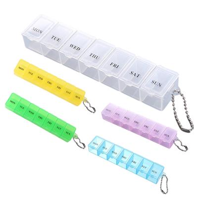 Wöchentliche tragbare Reise-Pillenboxen 7-Tage-Pillenbox-Organizer Klare 7 Fächer Pillenbehälter Aufbewahrung Tabletten Vitamine Medizin