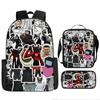 Luxury Novelty Peculiar Cool Skibidi Toilet 3D Print 3pcs/Set Pupil School Bags Laptop Daypack Backpack Lunch Bag Pencil Case
