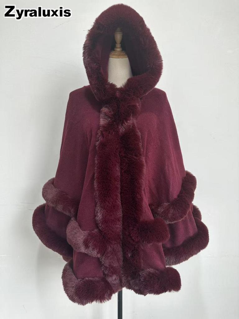 Damen Oversize Wollmantel mit dick gestricktem Kragen für Herbst Winter Eleganz