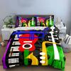 Colorful Musical Instruments Art Decor Bedding Set With 1 Duvet Cover 2 Pillowcases Single Double King Queen, Gift