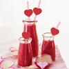 20Pcs Degradable Heart Paper Straws Pink/yellow Disposable Drinking Straw  Bar
