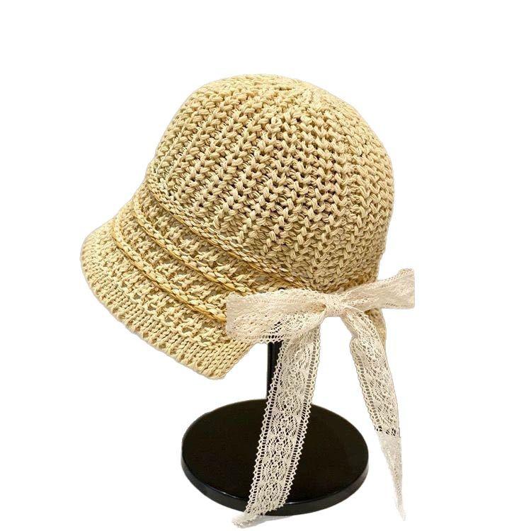 Women's Slimming Straw Hat: Breathable, Hand-Woven Summer Beach Sun Protection Bucket Hat