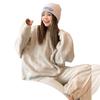 Women's 2025 Fleece-Lined Casual Sportswear Set: Autumn/Winter Fashion, Age-Reducing Loose Sweatshirt & Pants Two-Piece Set