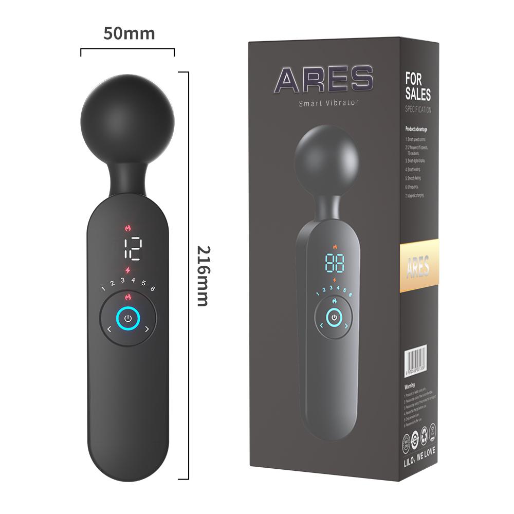 Vibrátor AV Magic Wand pro ženy Stimulátor klitorisu Vyhřívání Výkonný ženský masážní přístroj Digitální displej USB dobíjecí erotická hračka