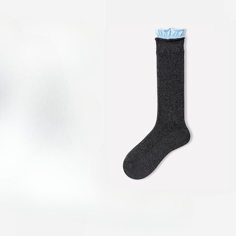 Female Autumn Pure Cotton Boneless Anti Pilling Anti Bacteria Anti Deodorant Moon Seed Tube Pile Socks