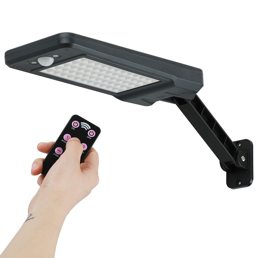 60LEDs IP65 Waterproof White Light 6500K Remote Control Body Induction Solar Wall Light