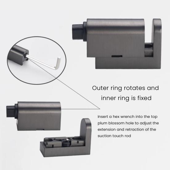 Mechanical Door Stopper Wall Protector Heavy Duty Zinc Alloy Adjustable