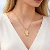 Fatima Hand Stainless Steel Pendant Necklace With Zircon, Vintage Premium Ladies Jewelry 2337