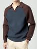 Men's Fashionable Turn-Down Collar Knit Sweater - Casual, Versatile Long-Sleeve Top