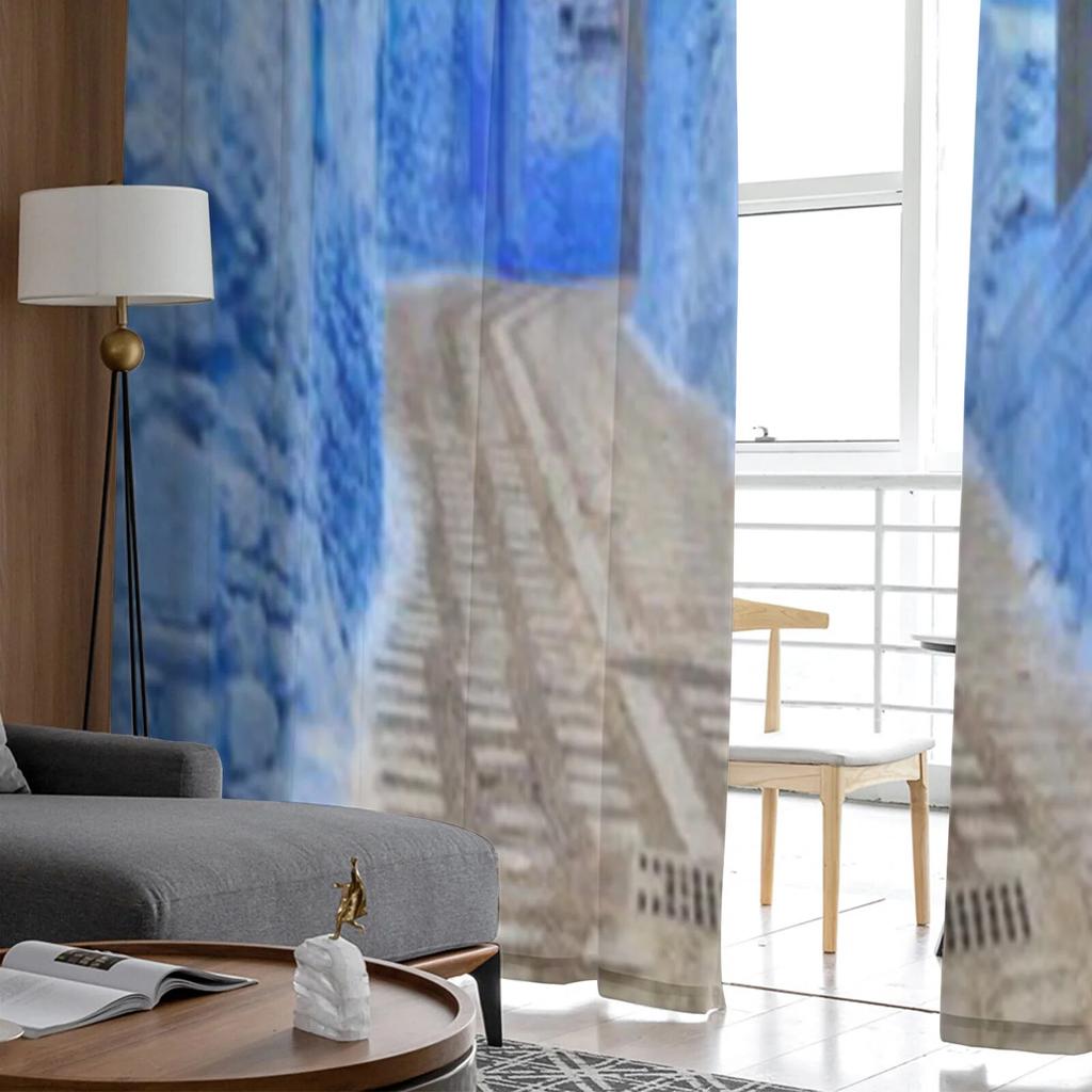 CHEFCHAOUEN MAROKKO Tüll Durchsichtige Vorhänge für Wohnzimmer Schlafzimmer Küche Voile Organza Fenster Vorhänge