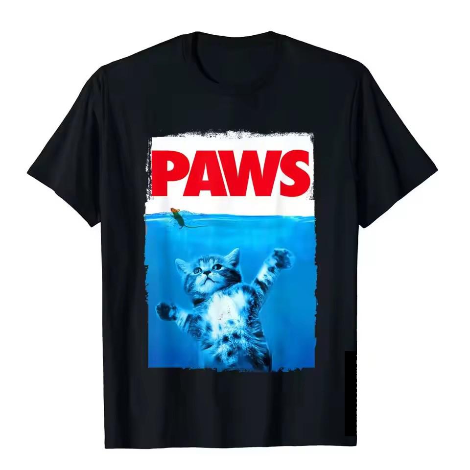 Paws Cat And Mouse Tshirt Cotton High Quality teen Graphic Colorful harajuku Gothic t shirt streetwear 2000s Graphic graphic