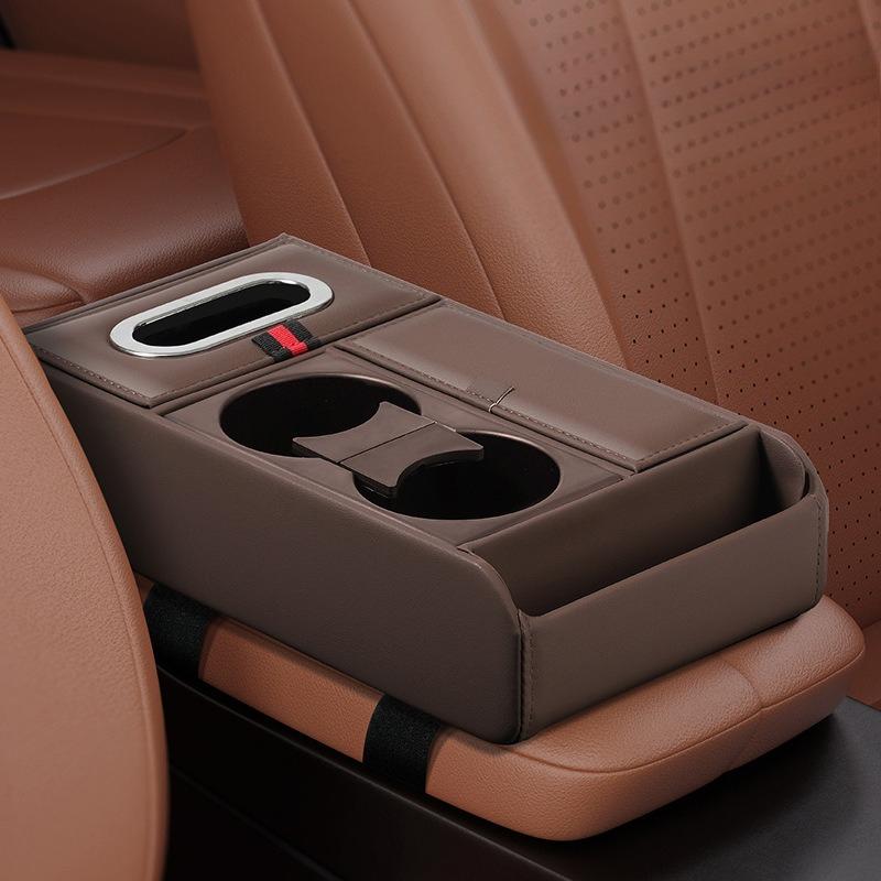 Car Armrest Storage Box Heightening Pad Tissue Box Water Cup Holder Multifunctional Car Storage Box Console Armrest Pad
