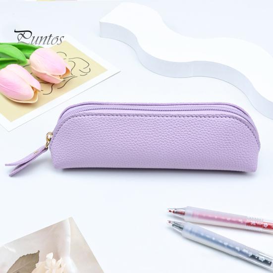 Macaron Farbstift-Etui Hülle aus Kunstleder, Stifteetui mit großer Kapazität und schmutzabweisendem Reißverschluss, Einfacher zylindrischer Halter für Schüler, Schreibwaren