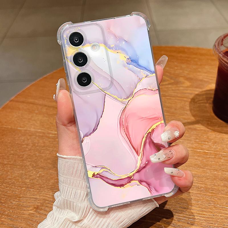Marble Patterned Phone Case For Samsung Galaxy S26 S25 S24 S23 Ultra S22 S26 Plus S21 S24 S25 FE Clear Shockproof Soft TPU Cover