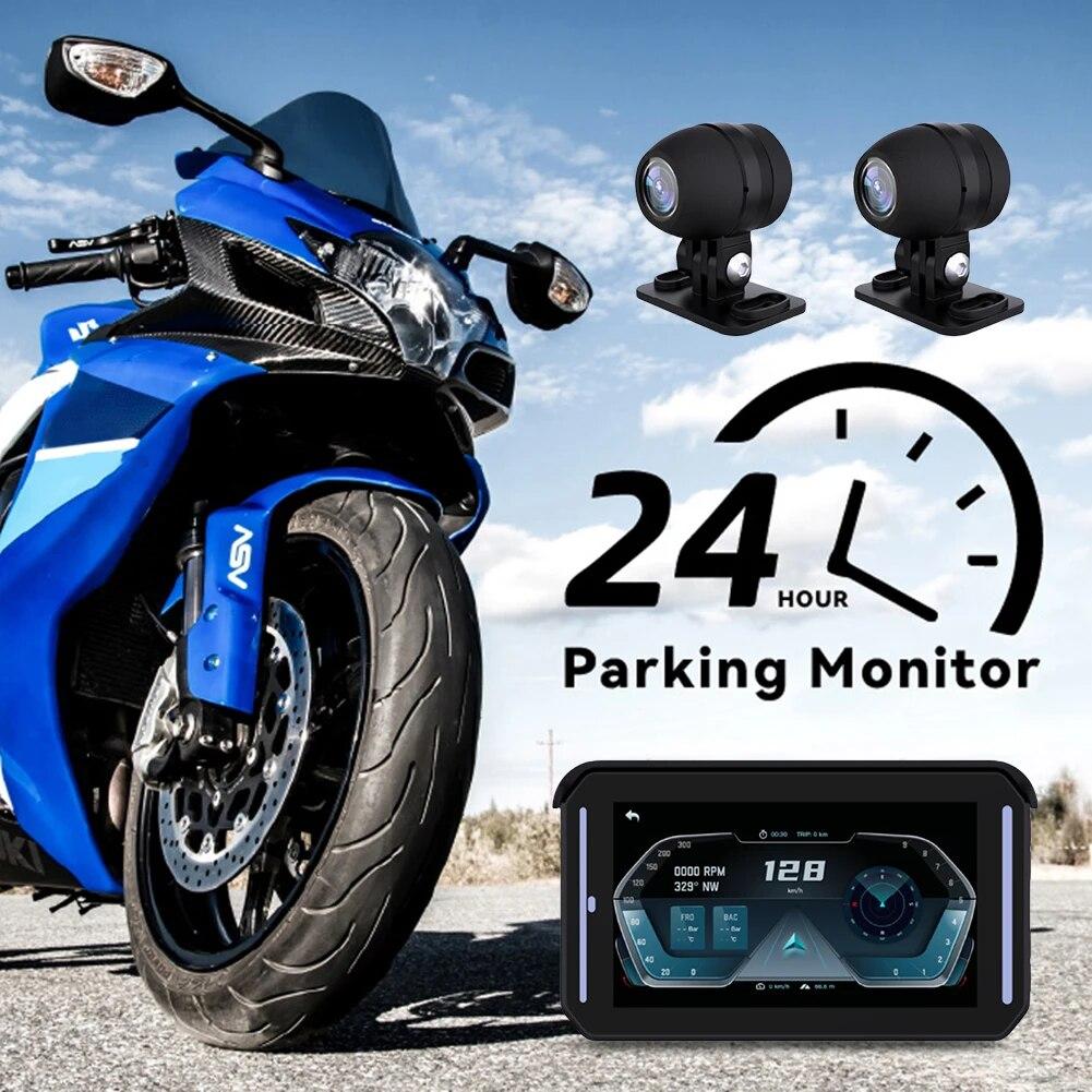 Hochleistungs-Motorrad-Dashcam CarPlay, HD-Aufnahme, Antibeschlaglinse, Nachtsicht, Wasserdichtes Design, Schleifenaufnahme