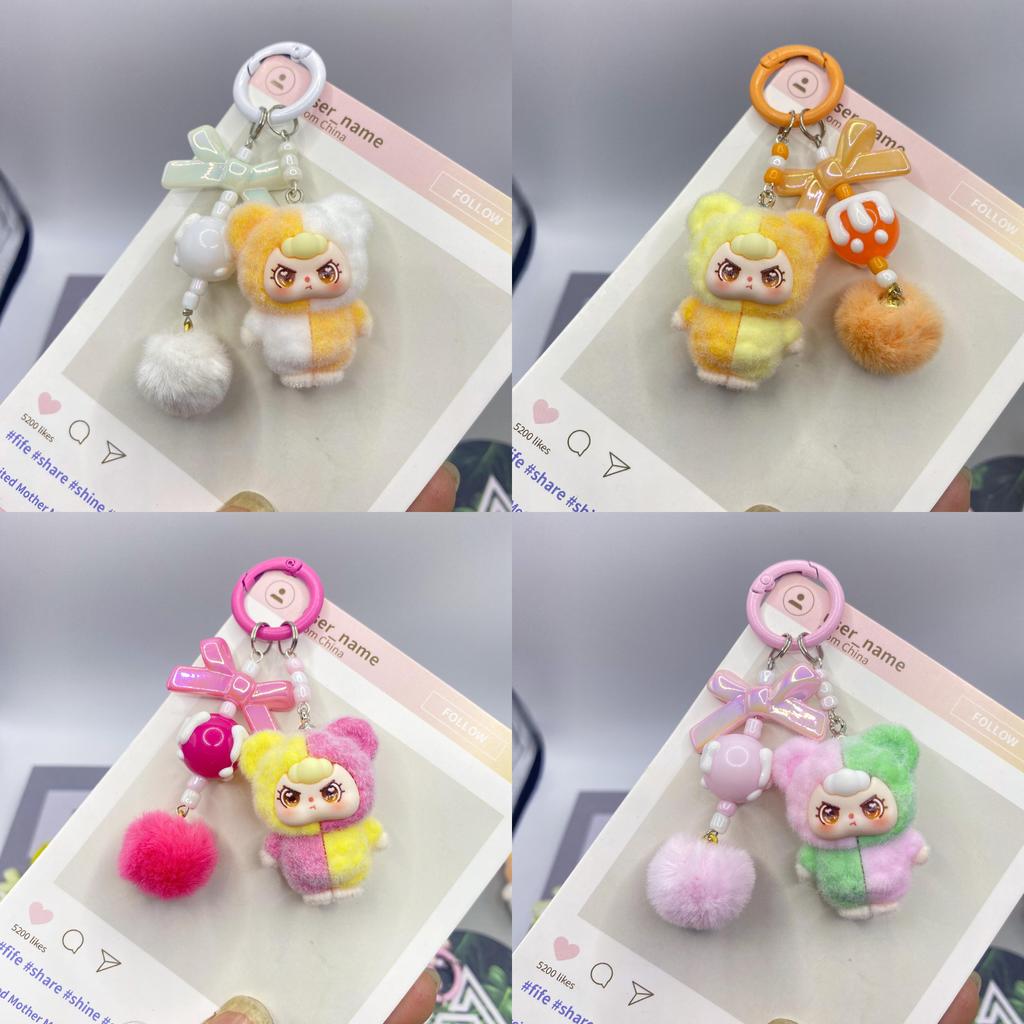 Cute Plush Keychain With Colorful Design For Girls Bag Accessories