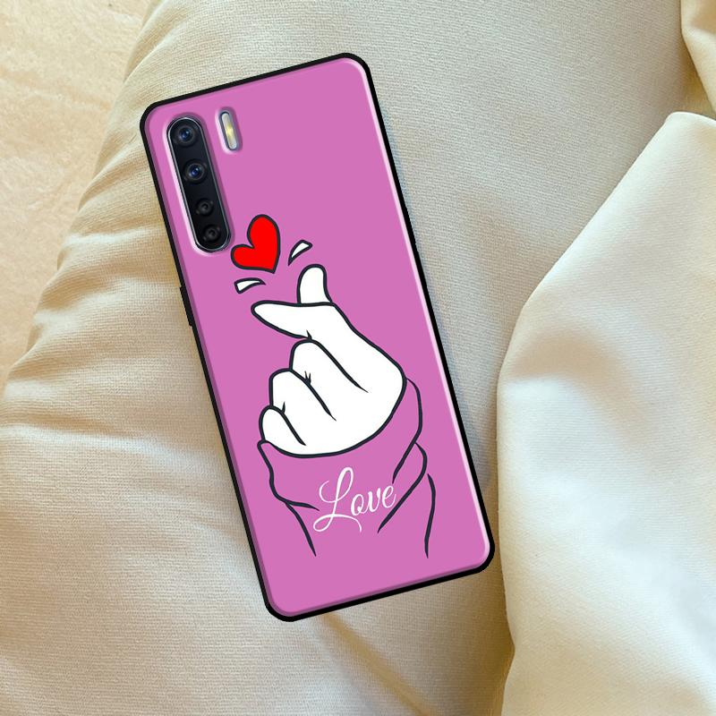 Kpop Finger Heart Case For Oppo A6 A5 Pro A15 A57 A17 A54 A74 A94 A76 A16 A96 A40 A60 A80 A18 A38 A58 A78 A98