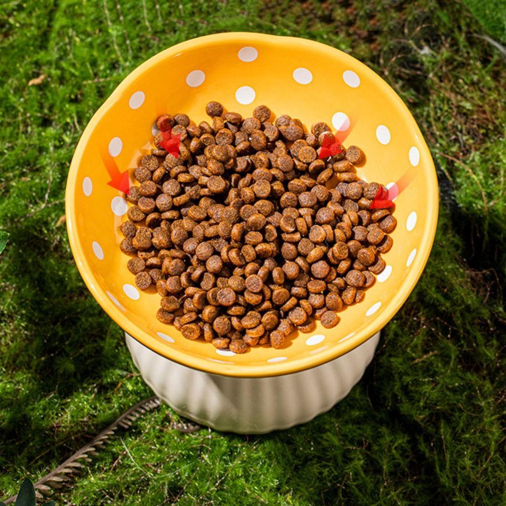Cute Pet High Foot Bowl Creative Cats Drinking Feeder Mushroom Cat Bowl  Water Container