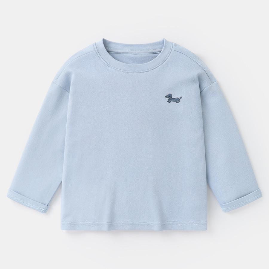 Boys' Striped Long-Sleeve Antibacterial Cotton T-Shirt