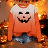 Women's Casual Loose Fit Long Sleeve Halloween Print Sweatshirt Pullover
