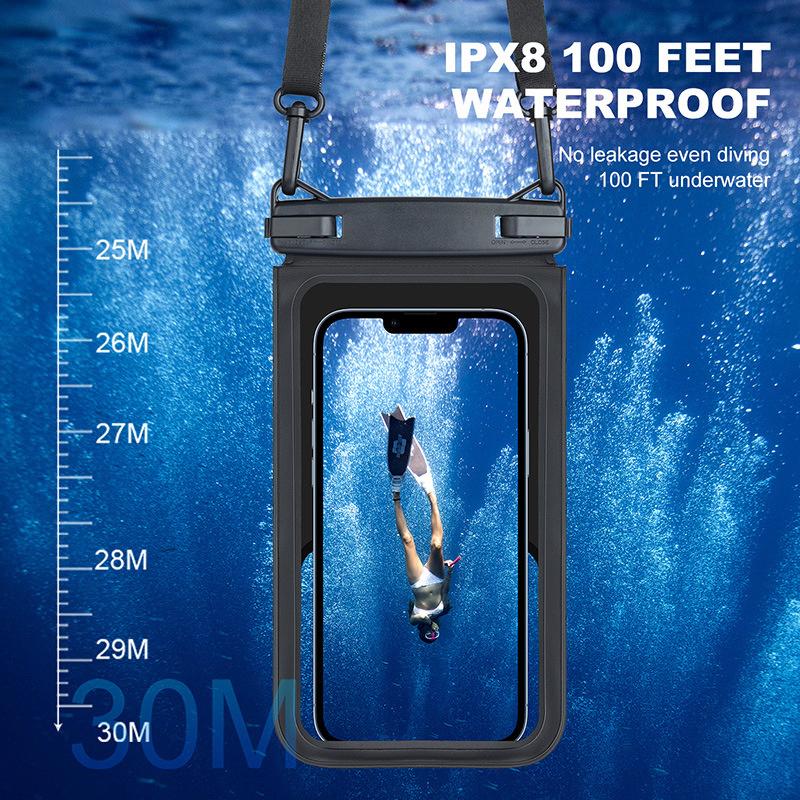 Double Swimming Pouch Mobile Phone Case Cover With Lanyard For Cell Phone Bag Swimming Dry Bag Underwater Case Waterproof Bag