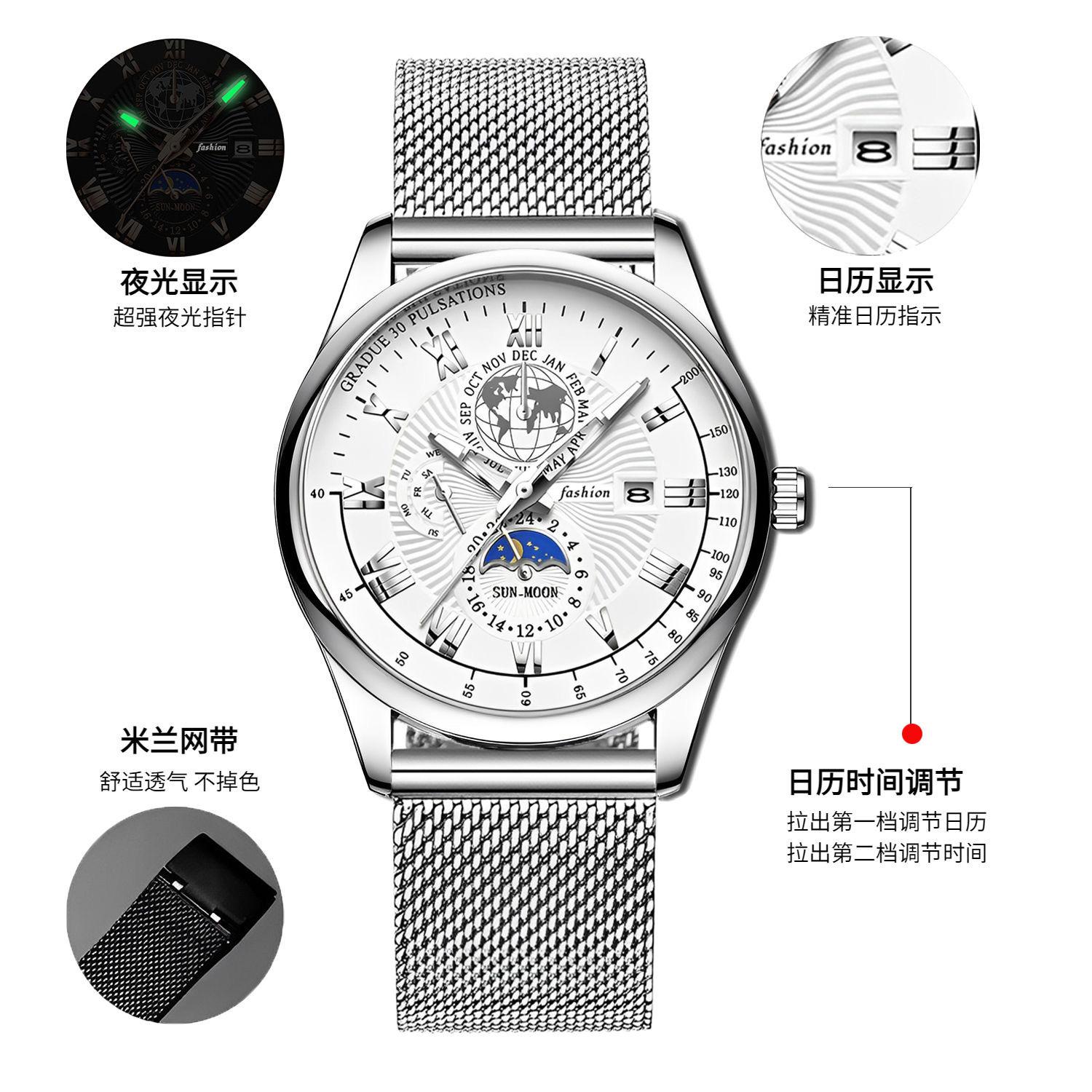 Watch Men S Watch Quartz Pointer Mesh Strap Retro Business Men S Watch Watch
