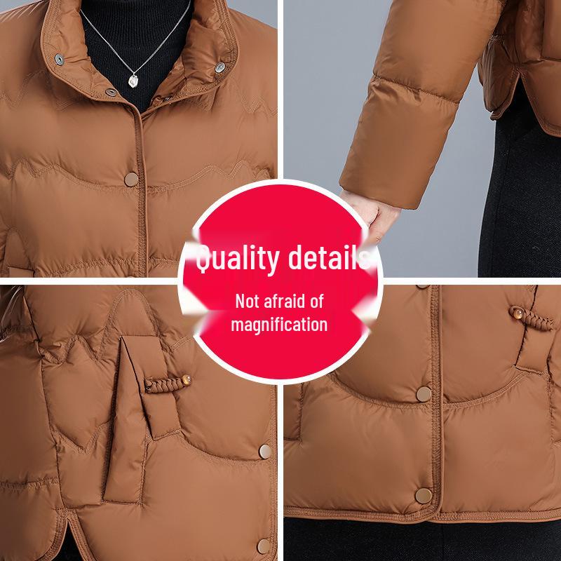 2025 Women's Short Lightweight Down Jacket for Winter: New Style, Cotton-Padded, Perfect for Petite, Middle-Aged & Elderly