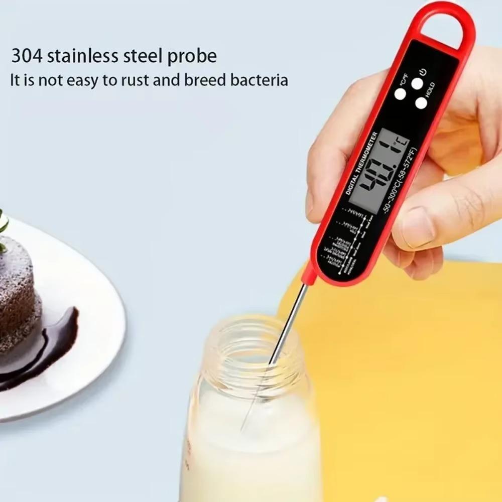 Klappbares Lebensmittelthermometer Küche Backen Digitales Wasserthermometer Lebensmittelsonde Fleisch Grillthermometer