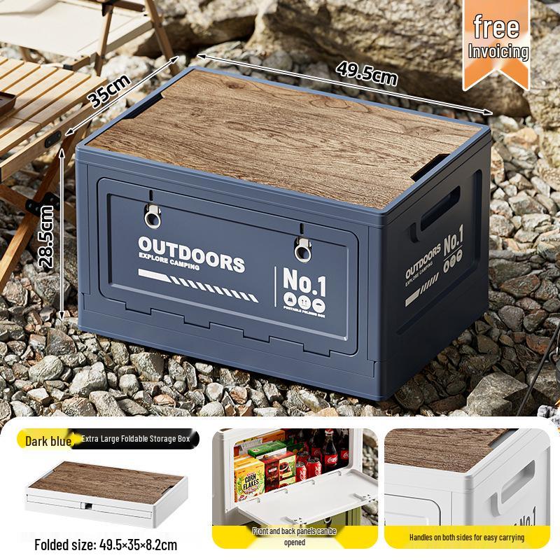 Folding Wooden Picnic Table & Car Trunk Organizer