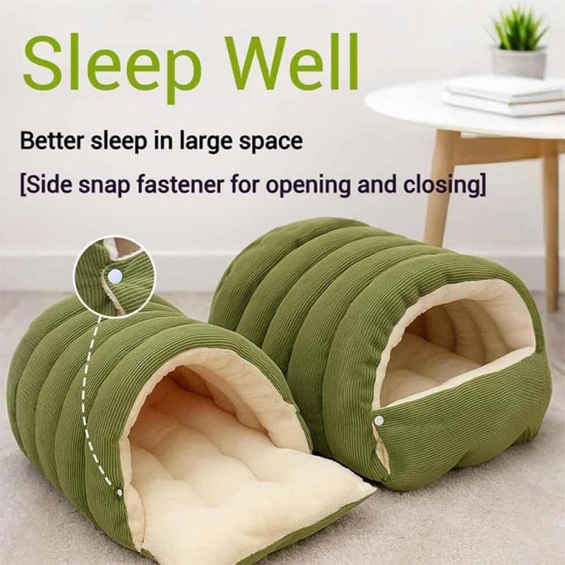 Winter Plush Cat Bed Warm Thickened Pet House Soft Cat Cave Sleeping Bed for Kittens Small Pets