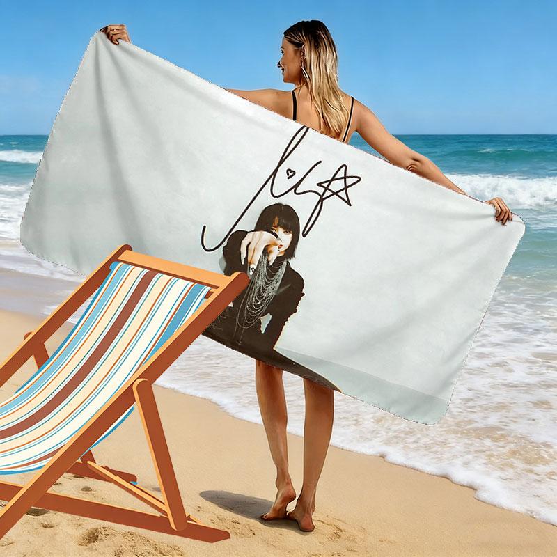 LISA Print Beach Towel, Large Soft Quick Dry Towel for Beach Camping Swimming