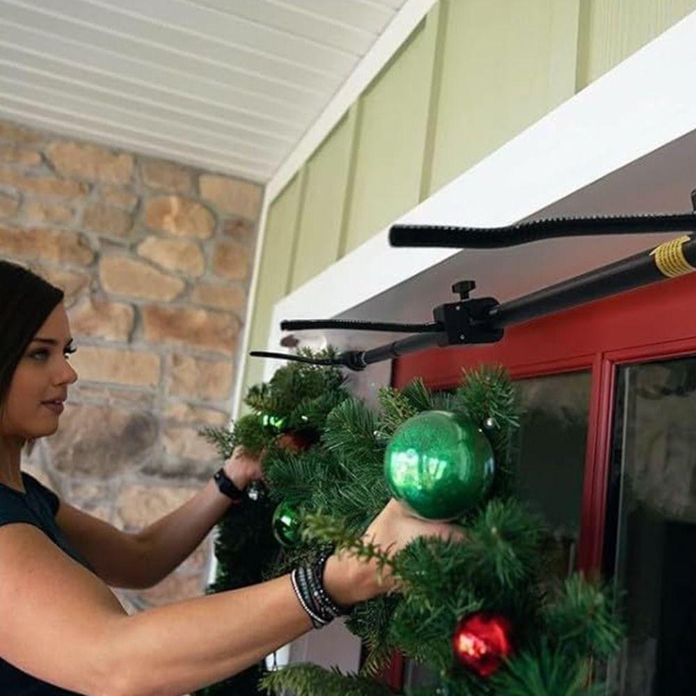 Adjustable Garland Hanger Fits 31-39in Doors No Screws Drilling Christmas Decoration Holder Heavy-Duty Glue-Damage-Free
