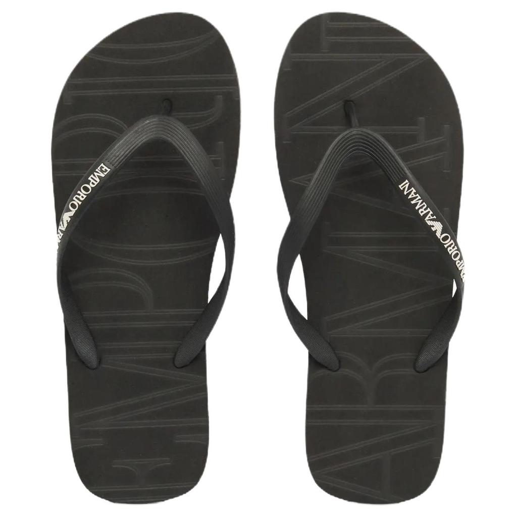 Emporio Armani Flat Slip-On Beach Sandals Unisex Sandals Black EX000041AF22188MC001