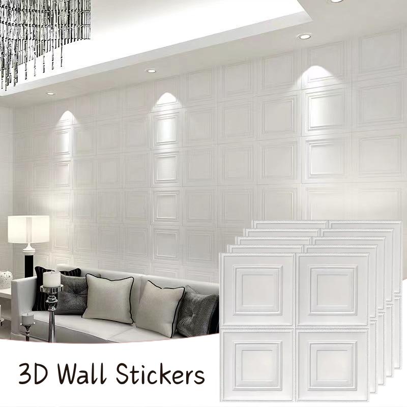 70x70cm waterproof anti-collision 3d wallpaper wall sticker self adhesive foam panel wall ceiling living room bedroom home decor
