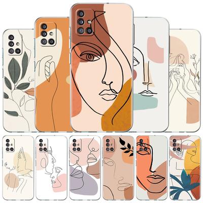Funda Divertida con Líneas de Rostro de Mujer Para Samsung Galaxy A52 A32 A12 A71 A21s A22 A51 A50 A23 A31 A50 A41 A72 Teléfono Suave Funda