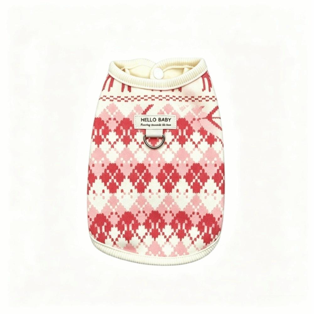 Warm Dog Jacket Printed Pattern Puppy Vest Fashion Dog Knitted Clothes for Cats and Puppy