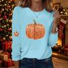 Women's Casual Long Sleeve Round Neck Halloween Print Top