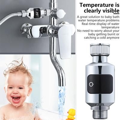Termometro per l'acqua della doccia, termometro digitale a LED per il bagnetto del bambino, display Celsius/Fahrenheit, schermo touch